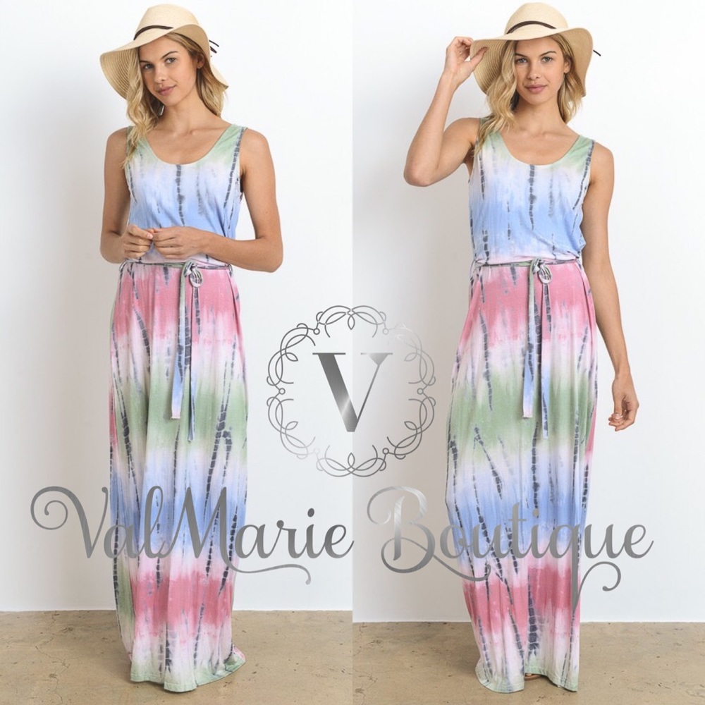 PASTEL TIE DYE MAXI DRESS - Picture 3 of 7