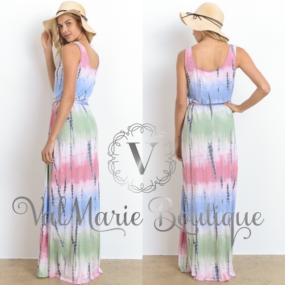 PASTEL TIE DYE MAXI DRESS - Picture 2 of 7