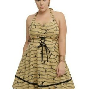 Hot Topic Tan Music Note Dress Small