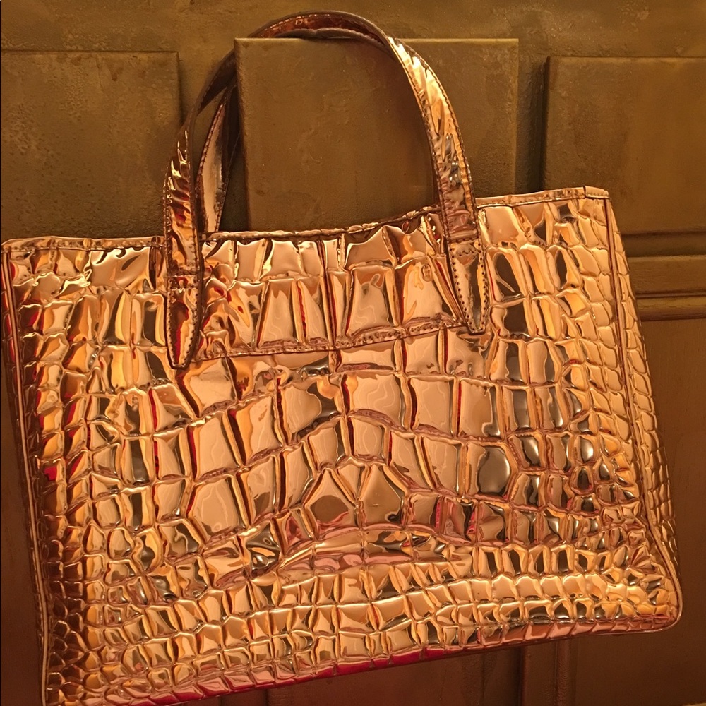 Yves Saint Laurent Gold Patent Leather Tote