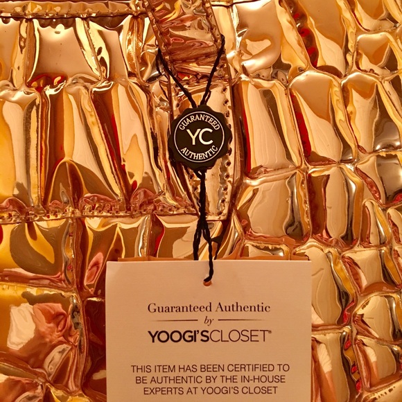 Yves Saint Laurent Gold Patent Leather Tote - Picture 4 of 8