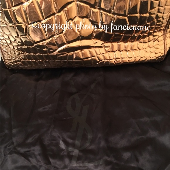 Yves Saint Laurent Gold Patent Leather Tote - Picture 8 of 8