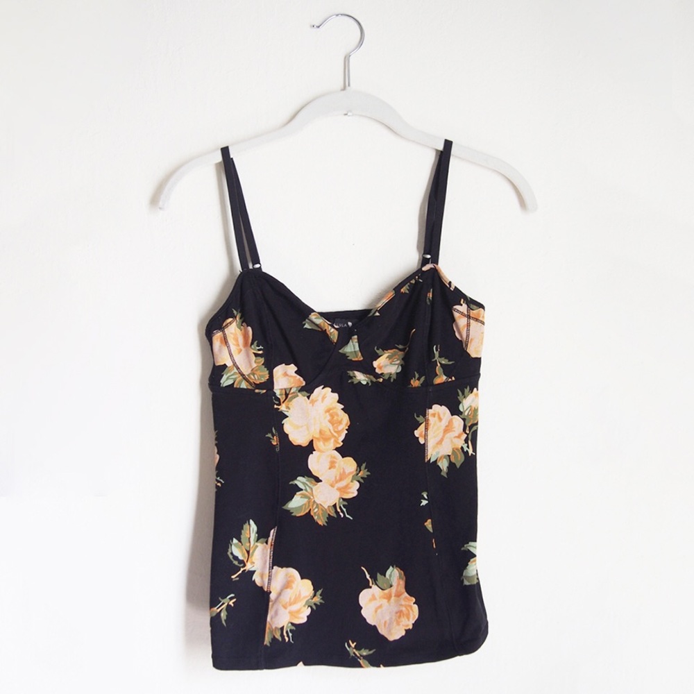 Aritzia Talula Bustier Floral Tank