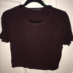 Brandy Melville Maroon Crop T-Shirt