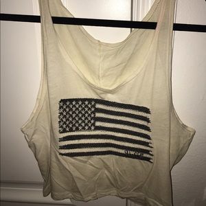 Brandy Melville American Flag Crop Tank Top