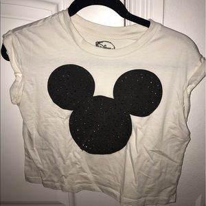 Disney Mickey Mouse Ear Crop T-Shirt