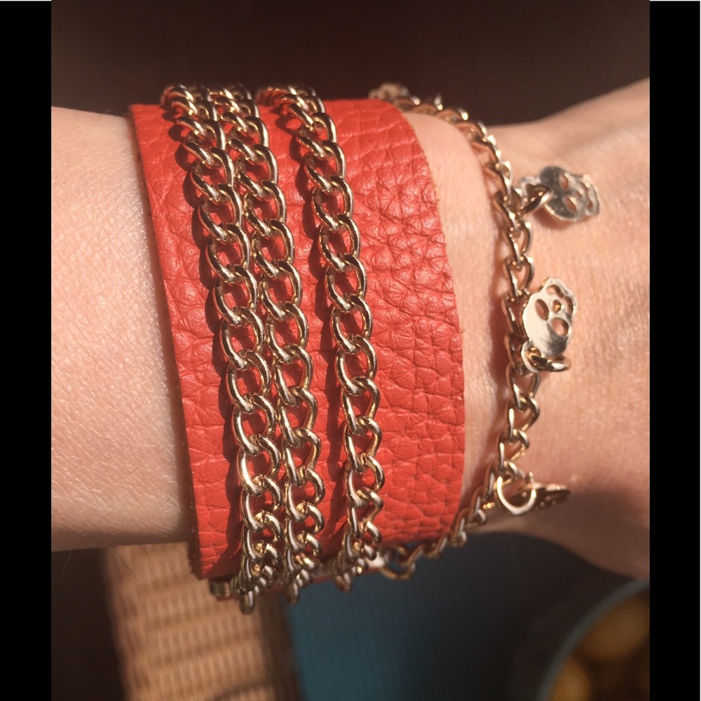 Artisan leather wrap bracelet🍷🍷