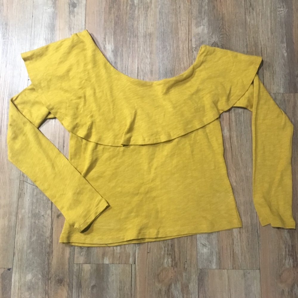 Anthropologie Yellow off the shoulder top