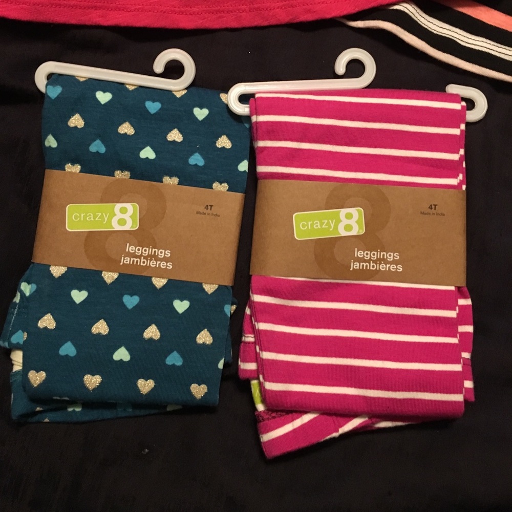 2 crazy 8 jeggings & 2 4T shirts - Picture 2 of 4