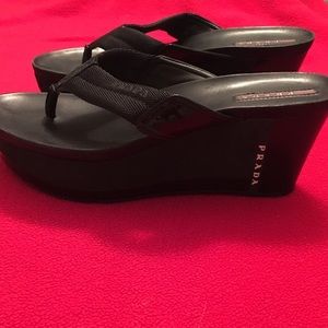 Prada Wedge Flip Flops