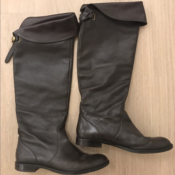 COACH knee high chocolate brown riding boots - Picture 1 of 3