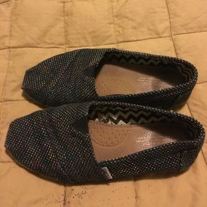 Toms size 9 black sparkle
