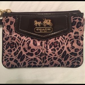 Leopard print Coach wristlet