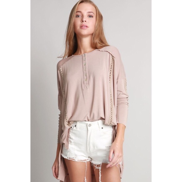 🆕 •LAST• Boho Dolman Top with Crochet Detail - Picture 2 of 4