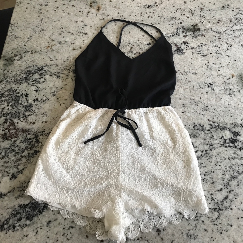 Black and white romper