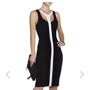 NWT BCBG Delilah black and white dress