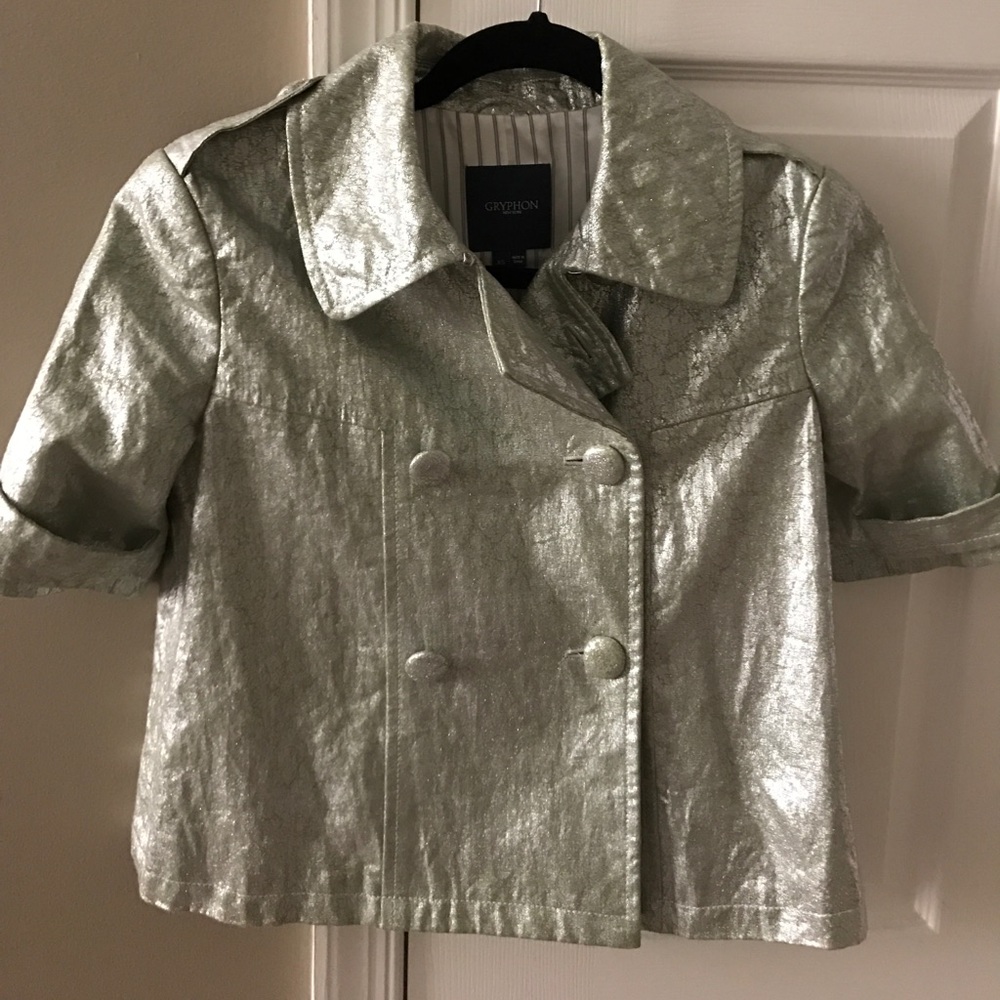 Gryphon metallic silver short sleeve jacket