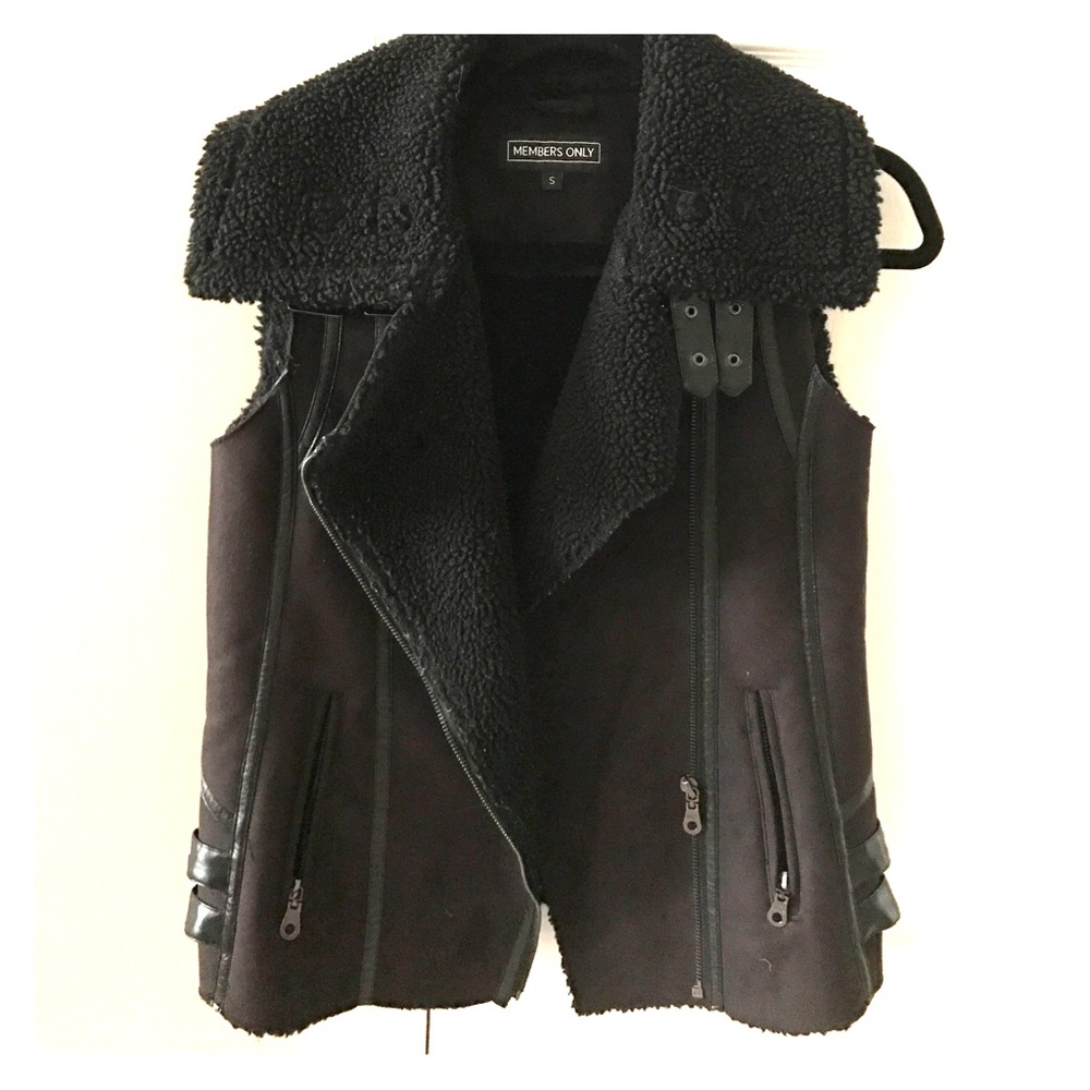 Members Only Black Moto Vest