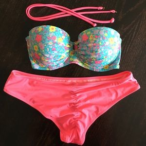 Victoria's Secret Hot Pink and Floral Bikini