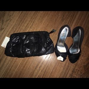 New H&M clutch with matching heels