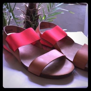 Bright pink and tan Mossimo sandals