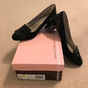 Bandolino Black Suede and Patent Pump
