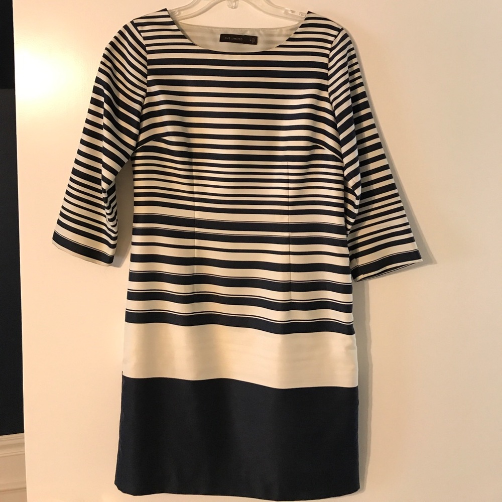 The Limited Navy and Cream dress
