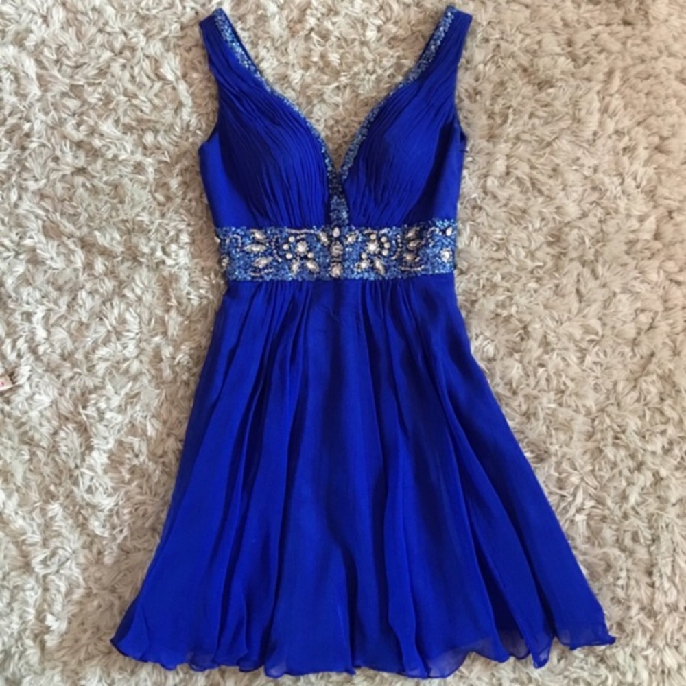 Short blue prom dress