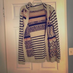 Hooded cardigan sweater
