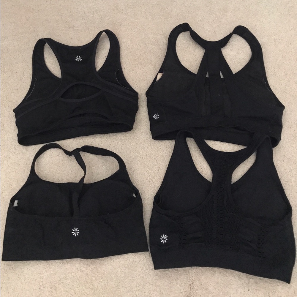 Four Athleta sports Bras Black Size Small
