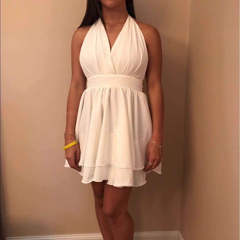 Luxxel white halter dress size small