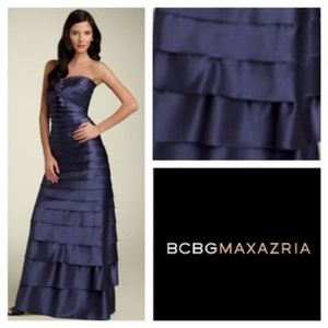 BCBGMaxAzria Deep Blue Satin Gown