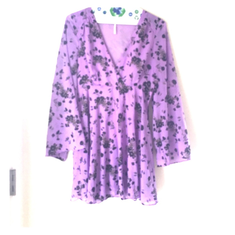 Free people flowy purple flower dress