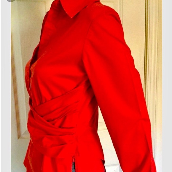 💌 Cherry Red Wrap Blouse - Picture 5 of 7