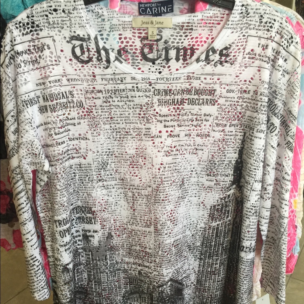 Newspaper print mesh 👚 shirt