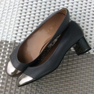 Talbots 1 3/4" heel gray and silver heels, size 8M