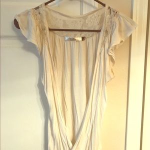 Blouse with lacy detail