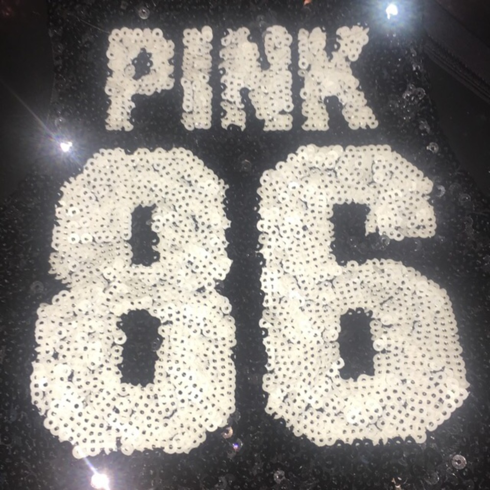 VS PINK 86 Sequin High Neck Halter Bikini Top