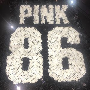 VS PINK 86 Sequin High Neck Halter Bikini Top