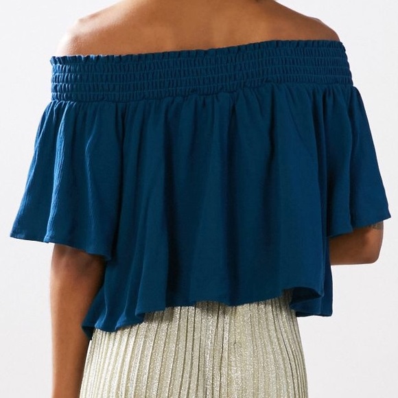 Urban outfitters smocked off the shoulder top S - Picture 2 of 2