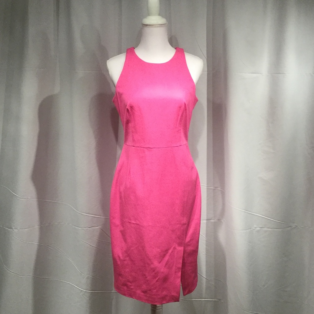 Pink Sleeveless contoured Sheath Dress