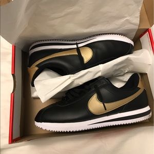 Nike Cortez 9.5 Black and Gold