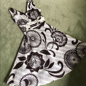 NWOT brown and cream floral cocktail dress Sz 10