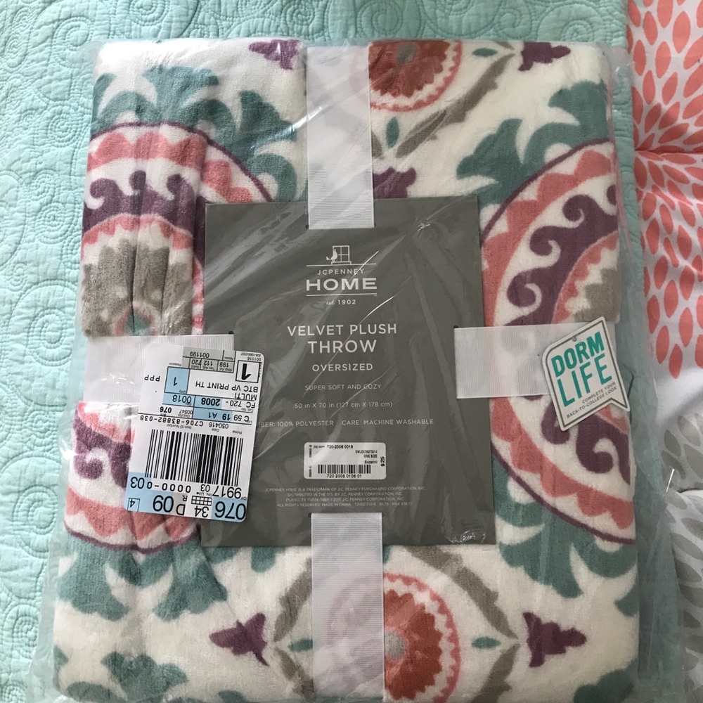JC Penney Home Velvet Plush Oversized Throw