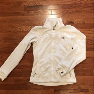 The North Face white fleece inner shell jacket zip