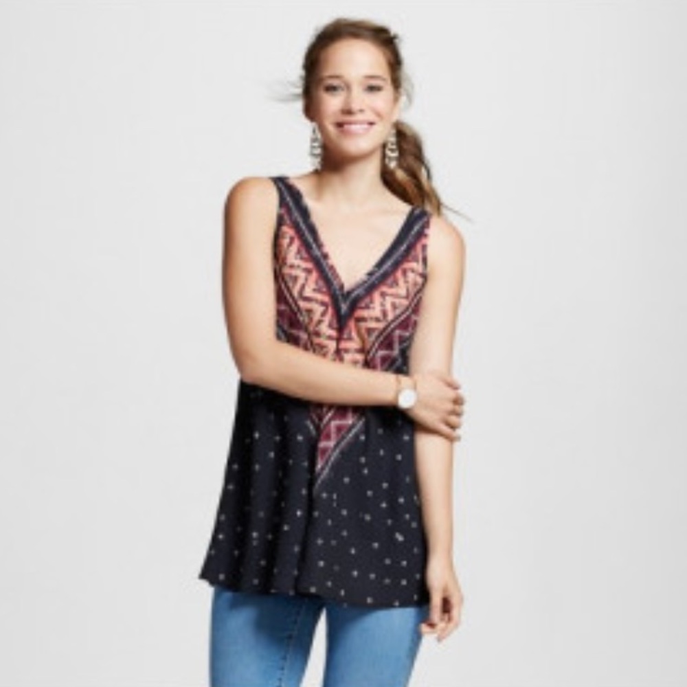 Deep V Neck Sleeveless Blouse