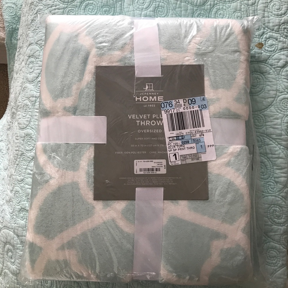 JC Penney Home Velvet Plush Oversized Throw