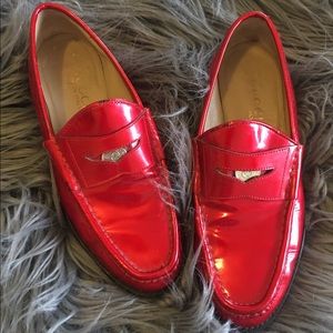 AUTHENTIC GUCCI RED PATENT LOAFERS