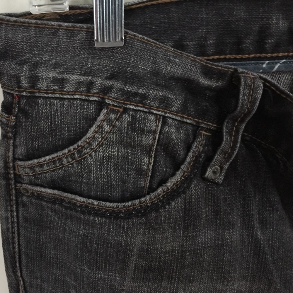 1969 black straight jeans;ankle zippers, stretchy