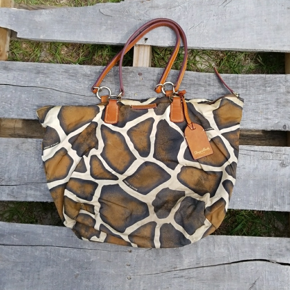 Giraffe print Dooney and Burke purse